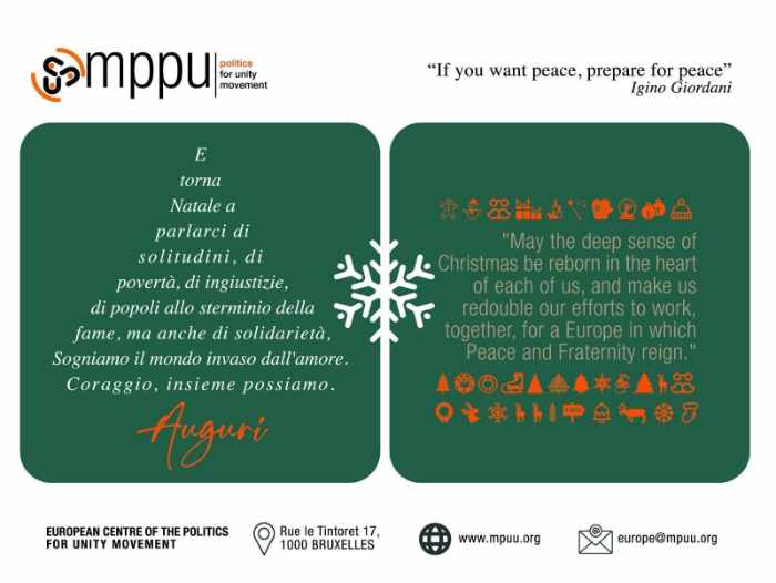Weihnachtsgruss in italienischer und englischer Sprache